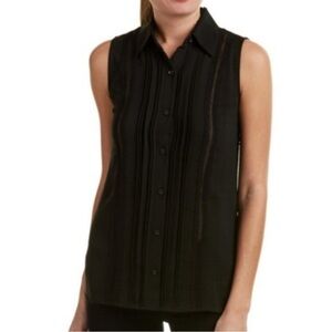 Cabi Women’s Small Black Button-Down Top Blouse Casual Work Office Shirt